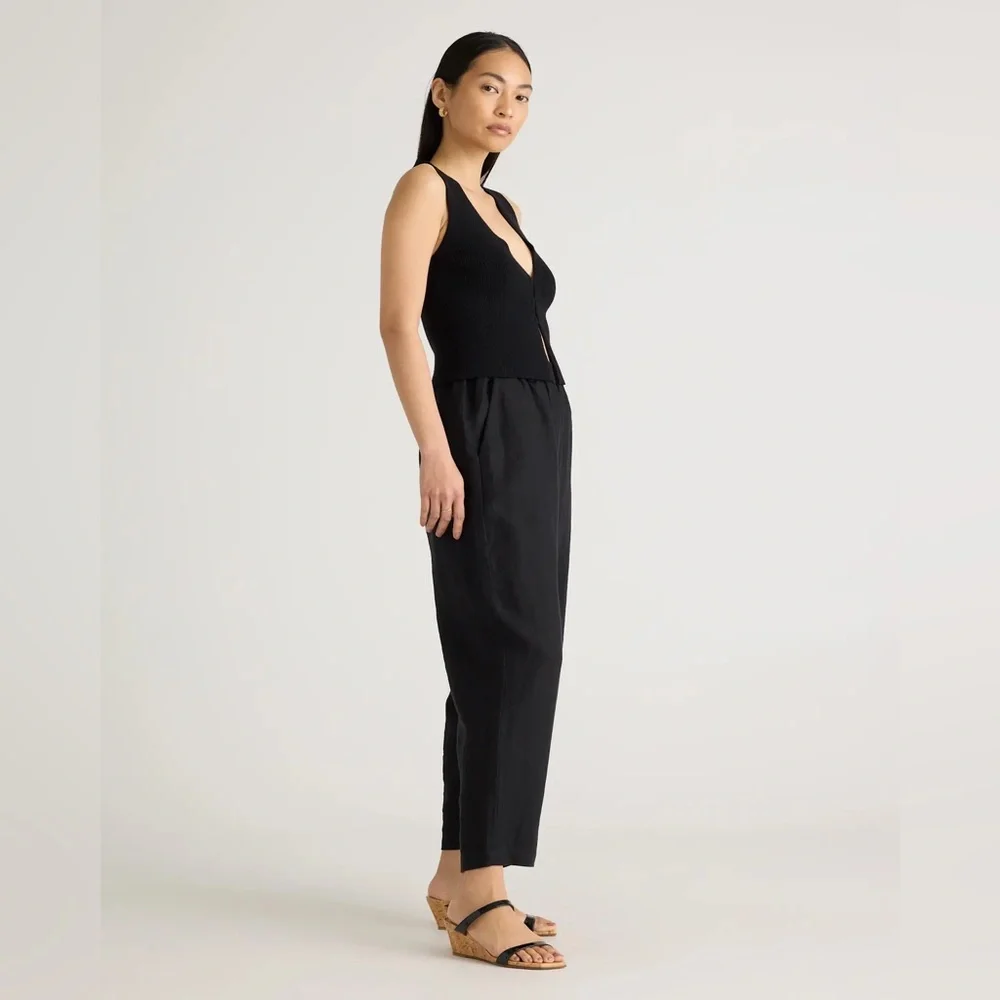 Quince 100% European Linen Black Pants Size Small